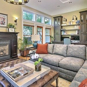 High-investment-high-value living room staged after a full remodel